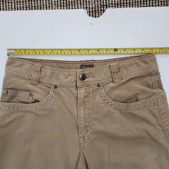 ROYAL ROBBINS brushed moleskin cotton pants men camel 34x32 - Picture 14 of 15